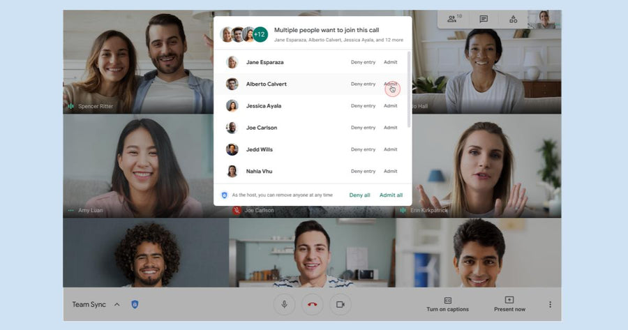 Acepta solicitudes de forma masiva en Google Meet