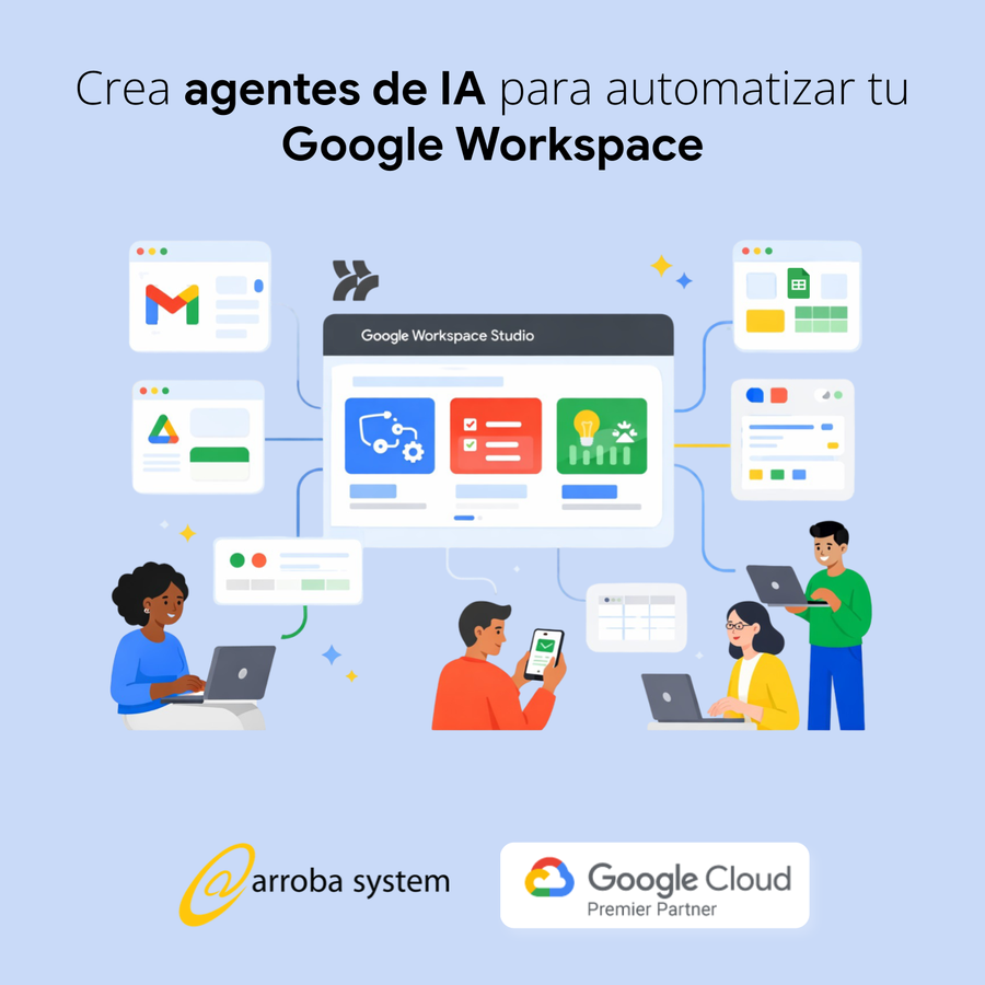 Interfaz central conectando aplicaciones con paneles automatizados mientras personas trabajan en dispositivos en entorno digital colaborativo