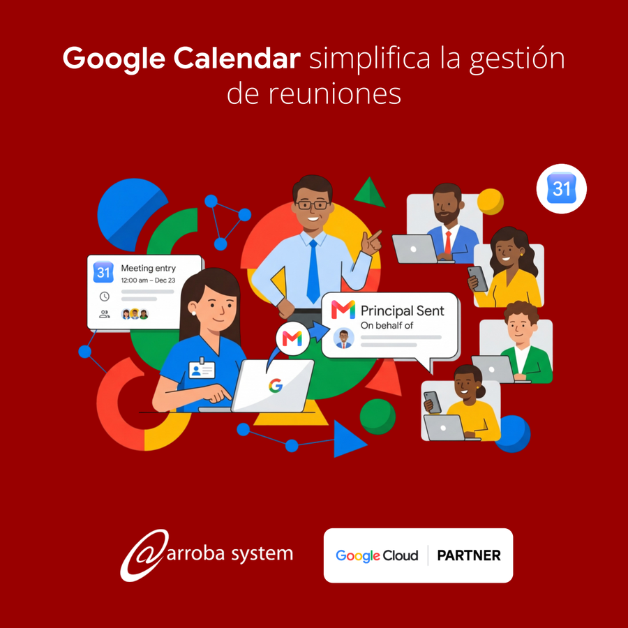 Personas coordinando reuniones y comunicaciones desde calendario y correo electrónico con gestión colaborativa y organización centralizada.