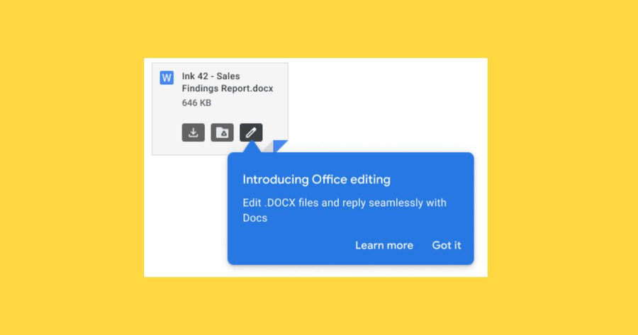 Los archivos adjuntos de Office recibidos en Gmail pueden abrirse en Documentos, Hojas de cálculo o Presentaciones de Google