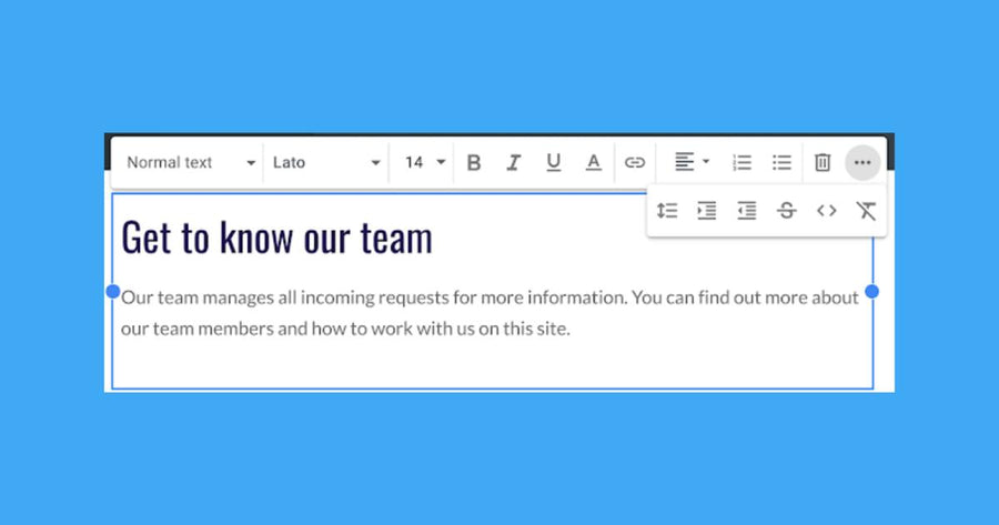 Personaliza el estilo y la apariencia del texto en Google Sites