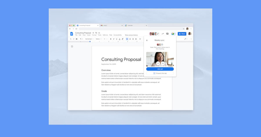 Presenta desde Documentos de Google, Hojas de cálculo y Presentaciones directamente en Google Meet