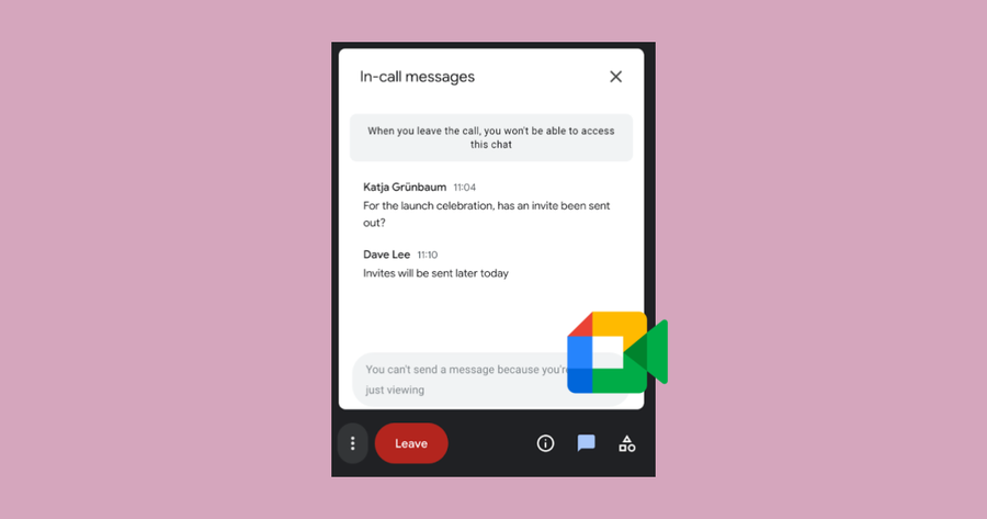 Ver mensajes de chat en vivo en transmisiones en vivo de Google Meet