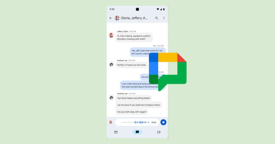 Envía mensajes de voz en Google Chat