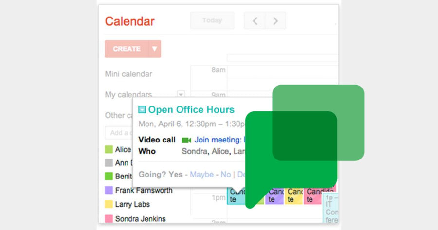Más visibilidad con estados adicionales del Calendario de Google en Google Chat