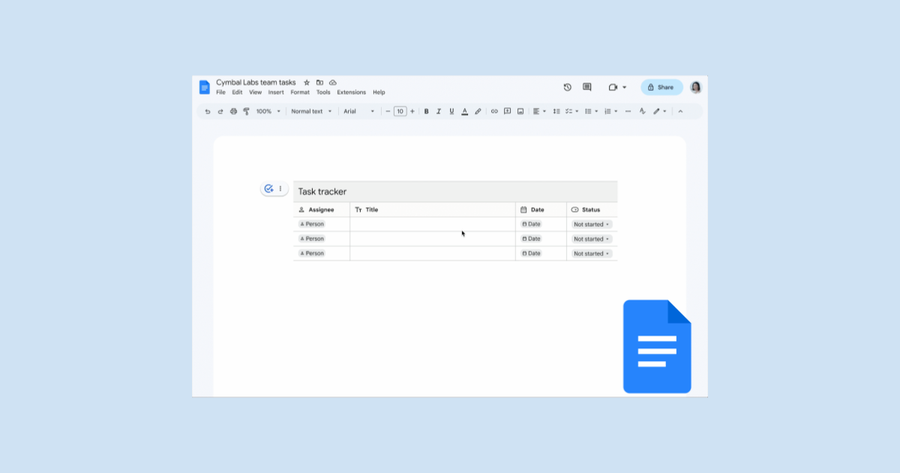 Más formas de empezar rápidamente con los componentes básicos en Google Docs