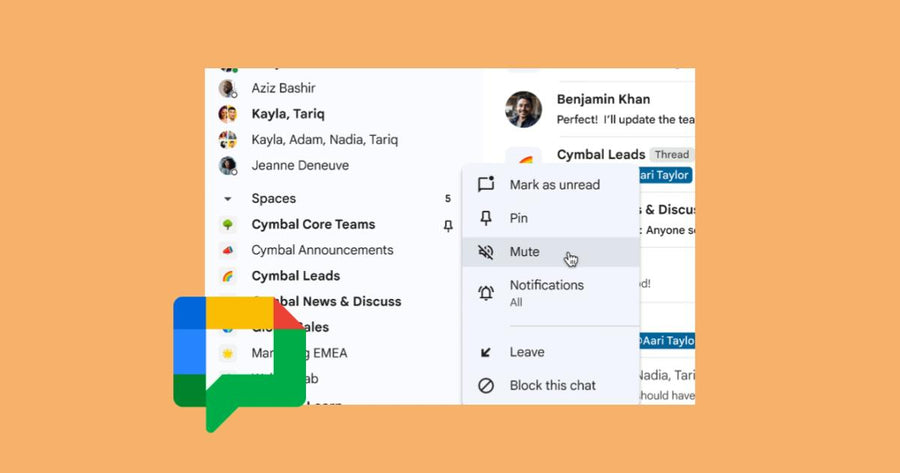 Silencia notificaciones para administrar conversaciones en Google Chat