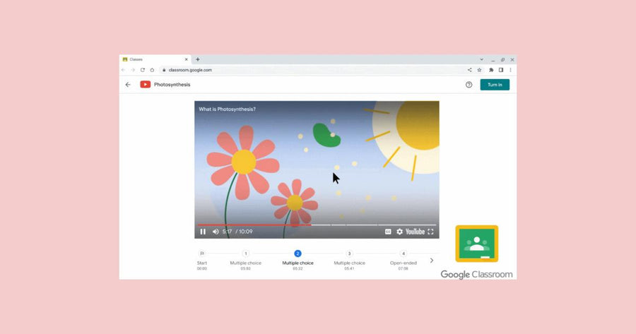 Se presentan las preguntas interactivas en los videos de YouTube en Google Classroom