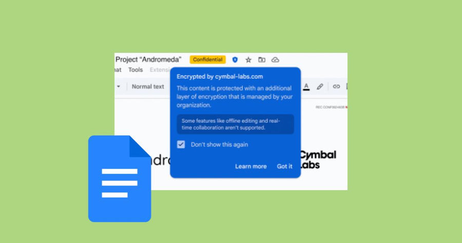 Usa comentarios y elementos de acción en los Documentos de Google con encriptación del cliente