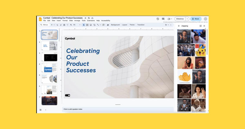 Agrega GIFs y calcomanías en Presentaciones de Google