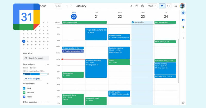 Cómo ver listas de tareas en pantalla completa en Calendario de Google