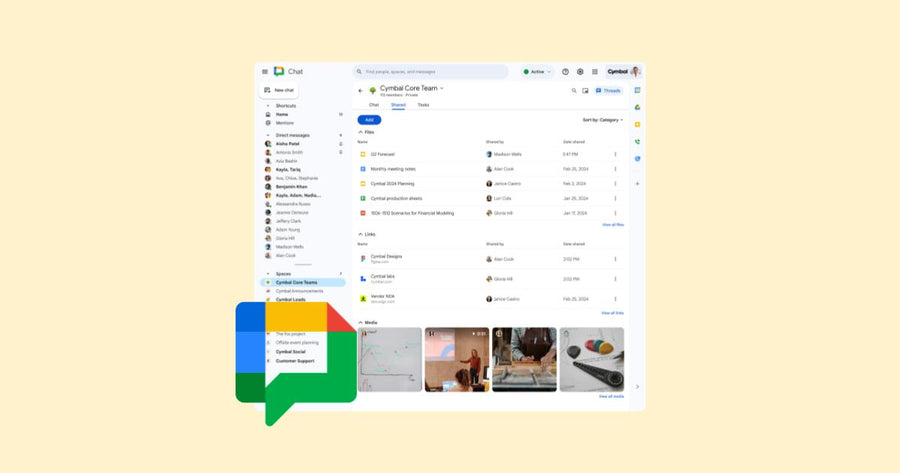 Accede a tus archivos compartidos y ordénalos con más facilidad en un espacio en Google Chat