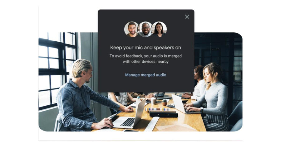 Se presenta el audio adaptable en Google Meet: Crea salas de reuniones ad-hoc con múltiples laptops