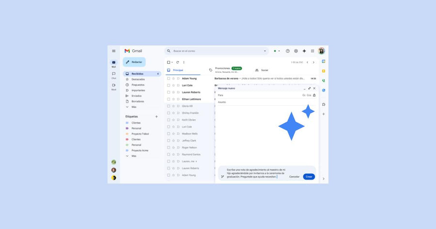 Gemini para Workspace ahora disponible con la función "Ayúdame a escribir" en español y portugués