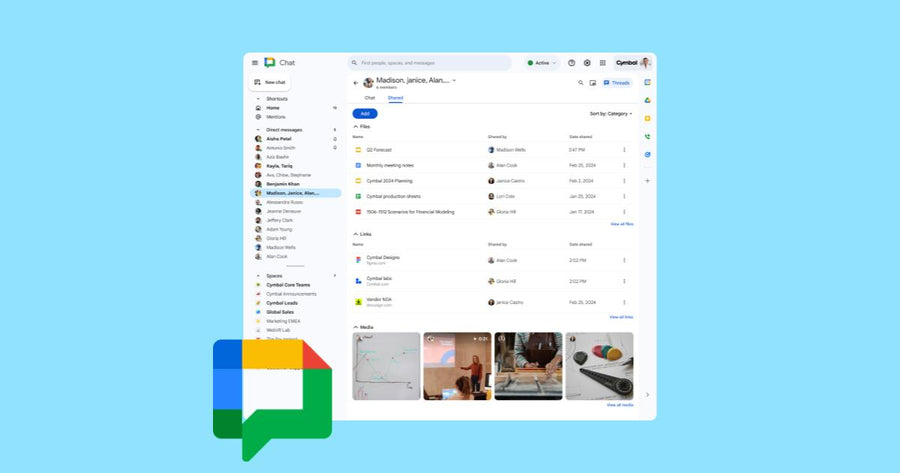 Accede y ordena archivos compartidos más fácilmente en las conversaciones de Google Chat