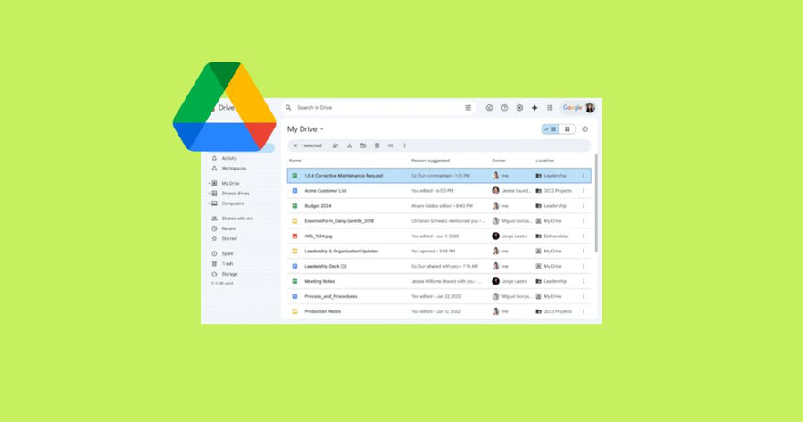 Las combinaciones de teclas y la navegación con las primeras letras actualizadas ahora están disponibles en Google Drive para la Web