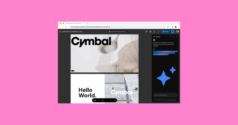 Nueva experiencia de visualización de PDF con Gemini en el panel lateral de Google Drive
