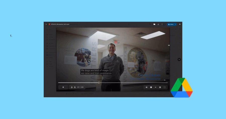 Video en drive con la transcripción 