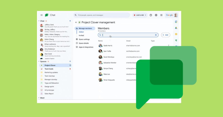 Mejoras de la colaboración en Google Chat con chips inteligentes