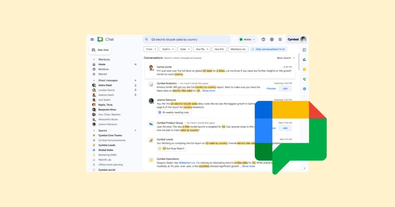 Presentamos una página de resultados de búsqueda rediseñada en Google Chat