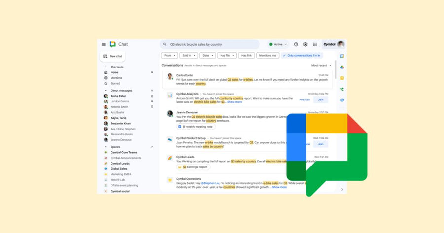Presentamos una página de resultados de búsqueda rediseñada en Google Chat