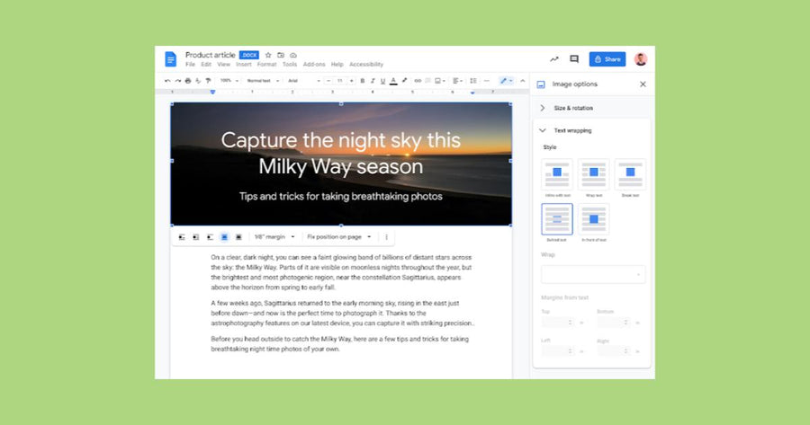 Crear o importar marcas de agua de texto en Google Docs