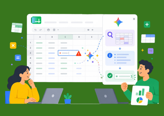 Ahora Gemini en Google Sheets corrige tus fórmulas con un solo clic