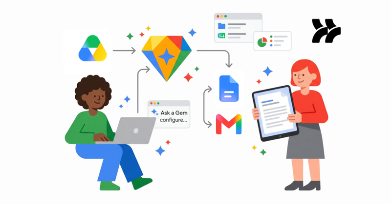 Personas gestionando documentos y automatizando tareas digitales con herramientas colaborativas y asistentes inteligentes integrados.