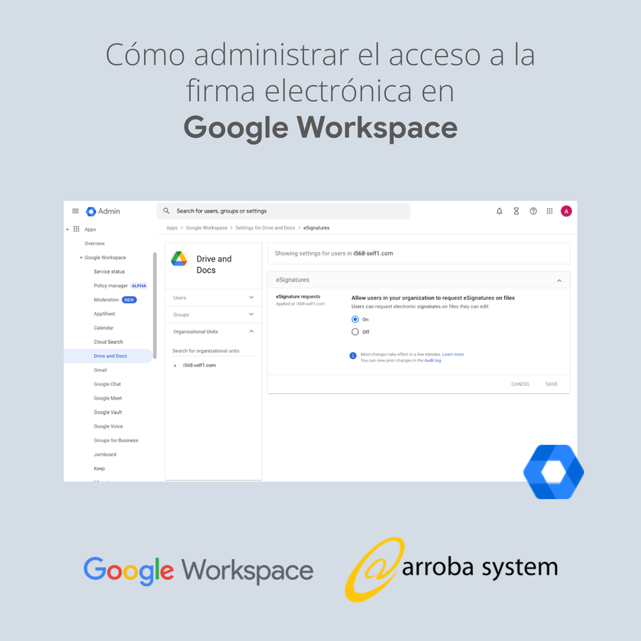 Cómo administrar el acceso a la firma electrónica en Google Workspace