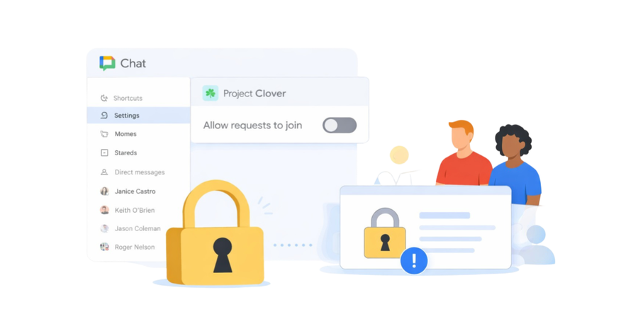 Control total sobre quién entra a tus espacios en Google Chat
