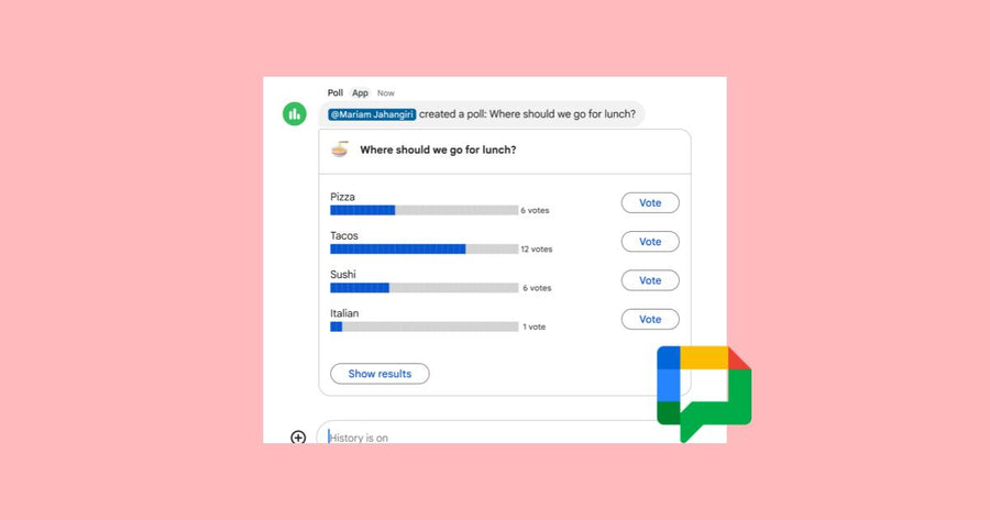 Crea y vota encuestas directamente en Google Chat