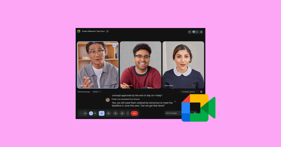 Pantalla de Google Meet con subtítulos en vivo y opción para desplazarse en el historial.