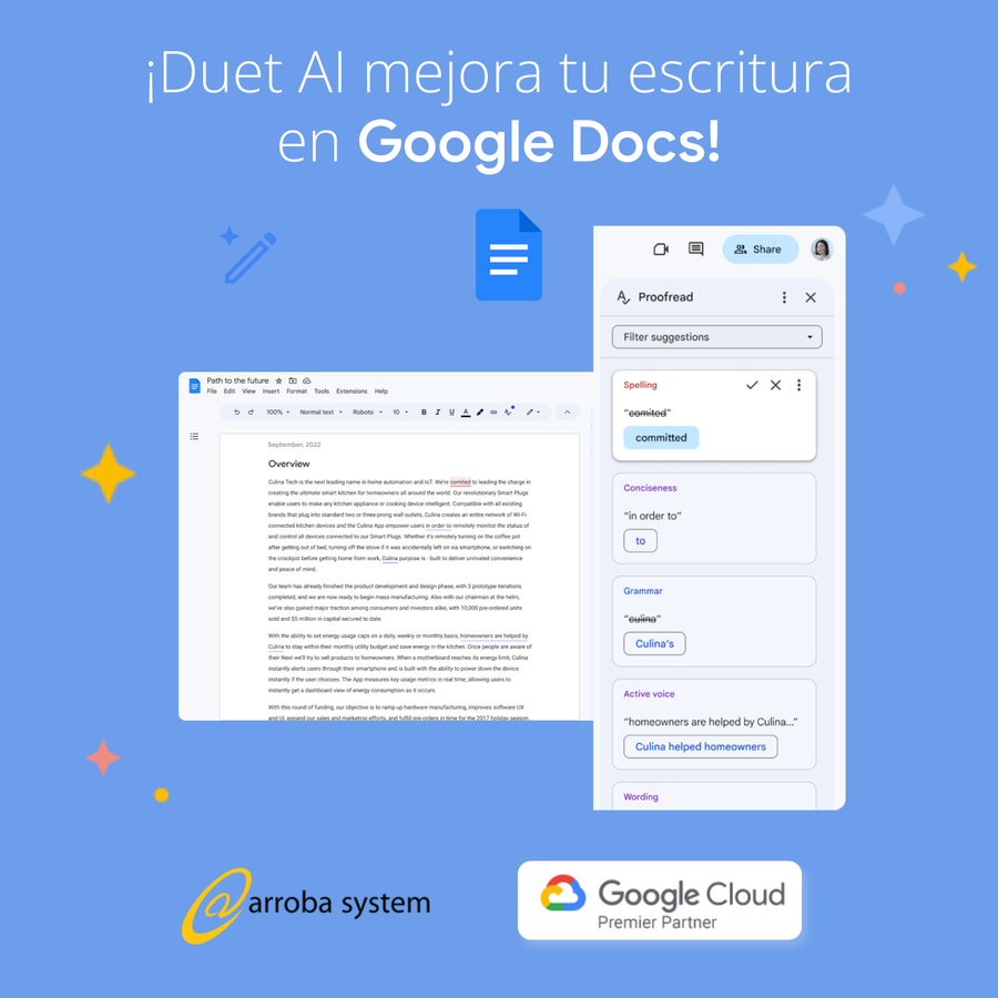 ¡Duet AI mejora tu escritura en Google Docs!