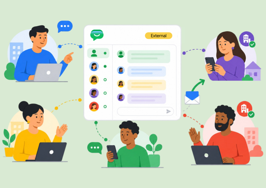 Google Chat ahora permite crear conversaciones grupales con usuarios externos