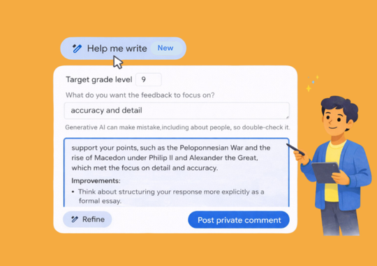 Google Classroom ahora usa IA para ayudarte a dar retroalimentación personalizada (y ahorrarte horas de trabajo)