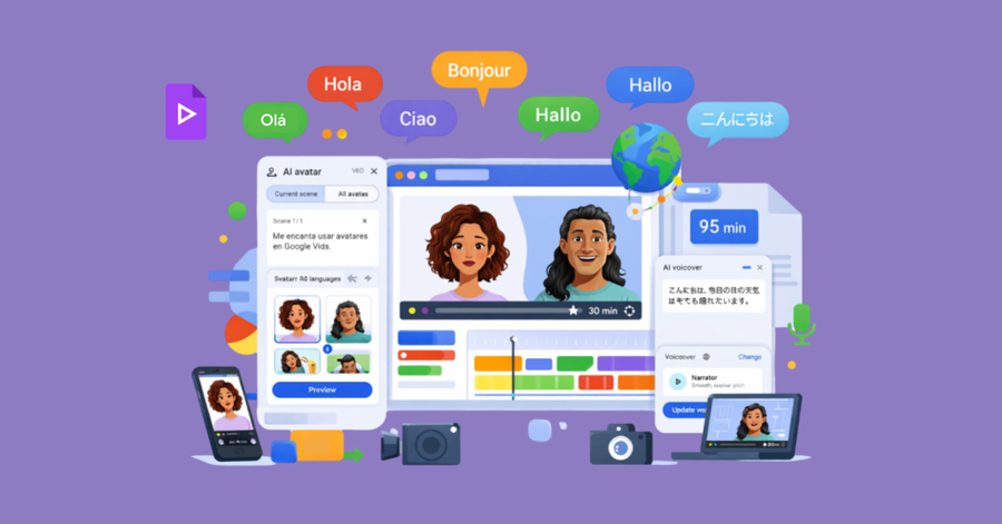 Google Vids se actualiza: nuevos avatares animados, más idiomas y videos más largos