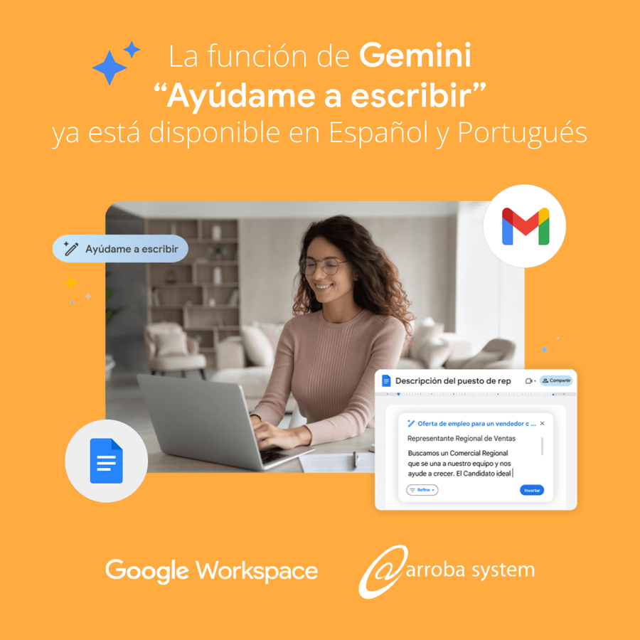 La función de Gemini “Ayúdame a escribir” ya está disponible en Español y Portugués