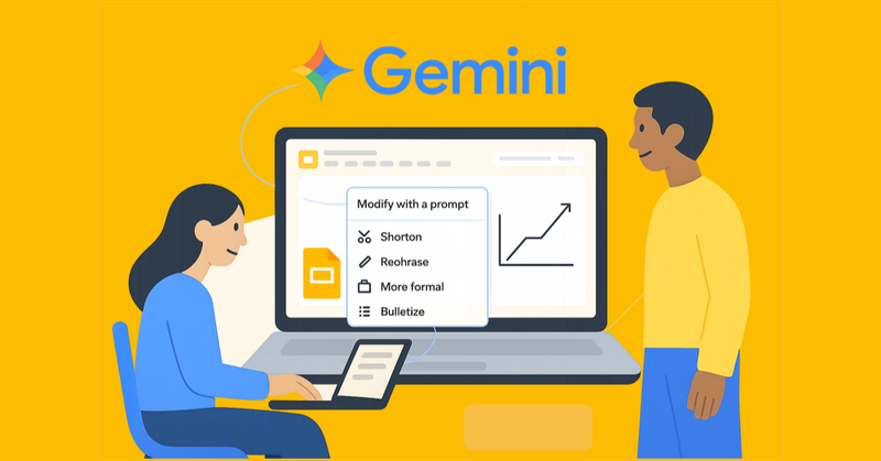 Mejora tus presentaciones en Slides con ayuda inteligente de Gemini