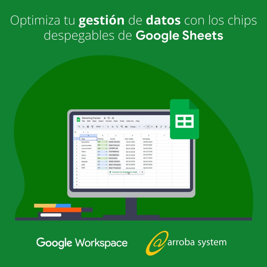 Optimiza tu gestión de datos con los chips despegables de Google Sheets