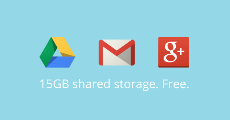 15GB en Drive, Gmail y Google+
