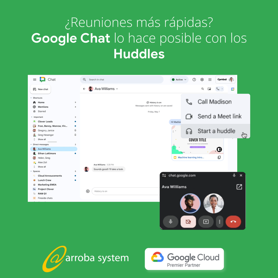 ¿Reuniones más rápidas?  Google Chat lo hace posible con los Huddles