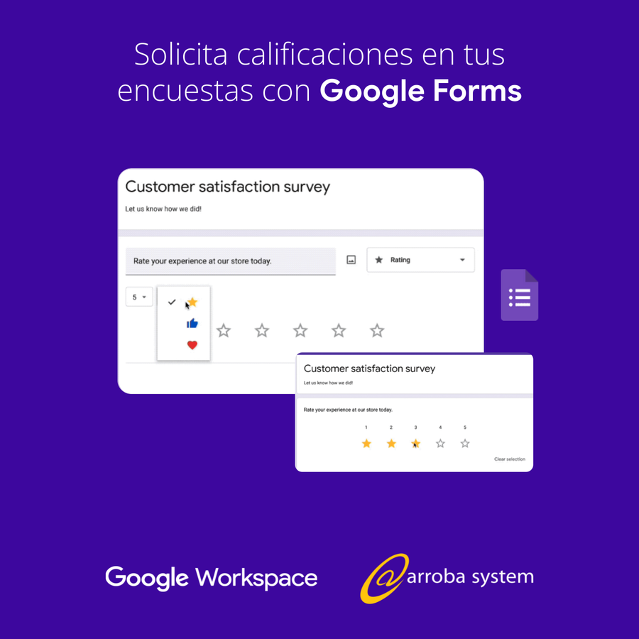 Solicita calificaciones en tus encuestas con Google Forms