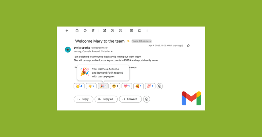 ¿Te llegó un mail y no sabes si contestar o no? Ya puedes reaccionar con emojis en Gmail (sí, como en WhatsApp)