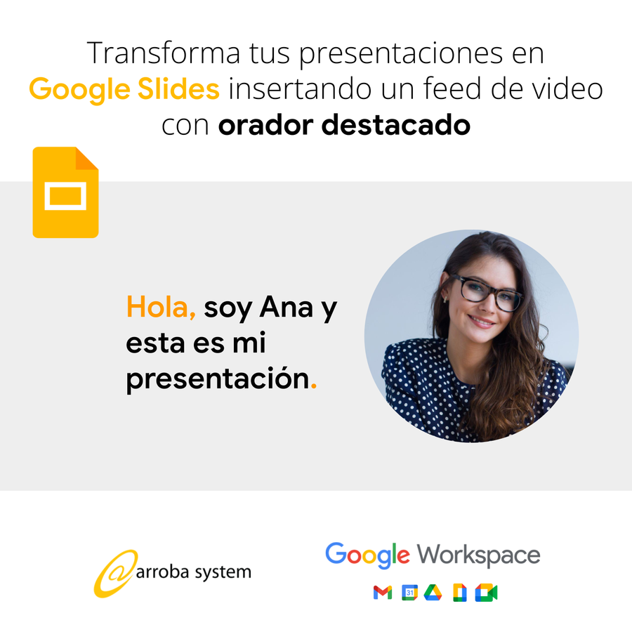 Transforma tus presentaciones en Google Slides insertando un  feed de video con orador destacado