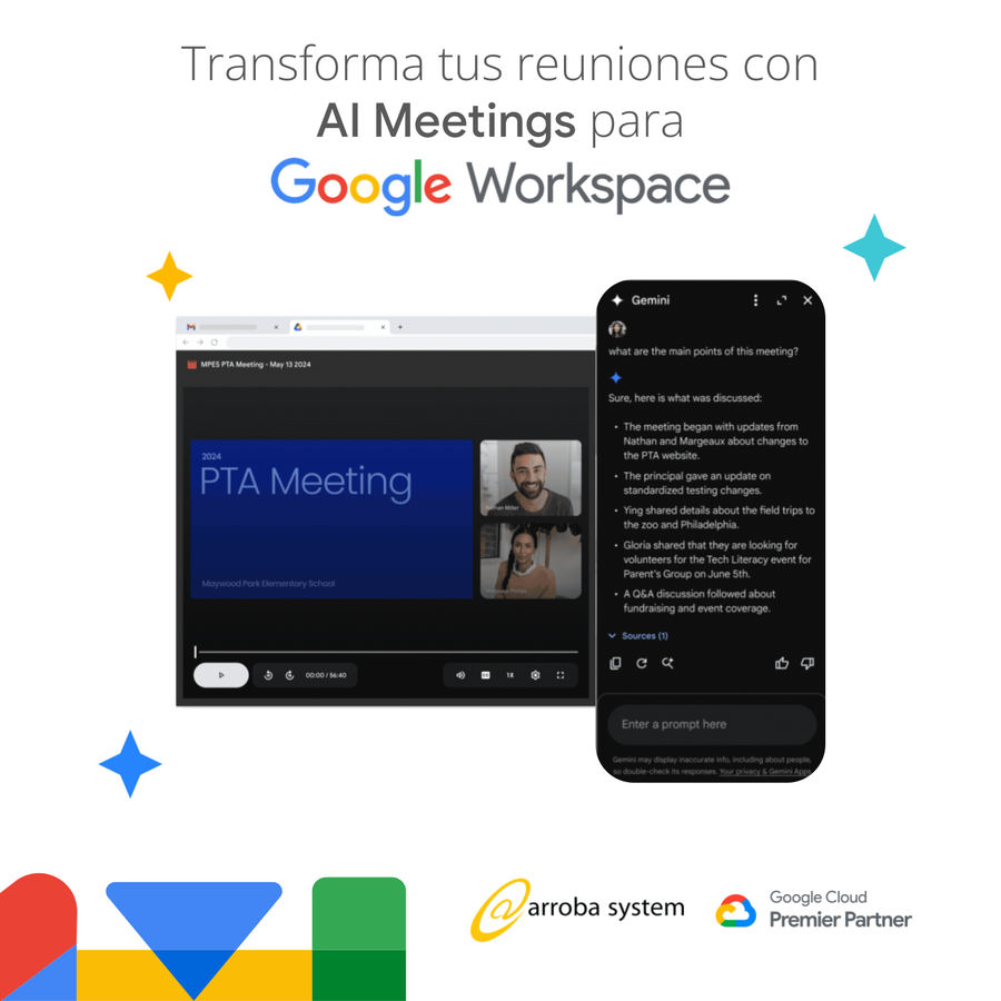 Transforma tus reuniones con AI Meetings para Google Workspace