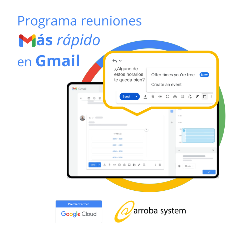 ¡Tu tiempo sólo para cosas importantes! programa reuniones sin complicaciones con Gmail!